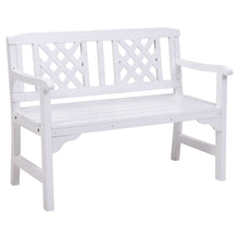 Laden Sie das Bild in den Galerie-Viewer, Gardeon Wooden Garden Bench - 2 Seater Outdoor Lounge Chair - White