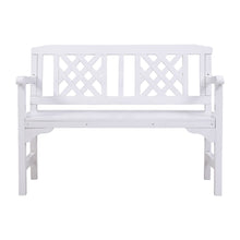 Carica l&#39;immagine nel visualizzatore di Gallery, Gardeon Wooden Garden Bench - 2 Seater Outdoor Lounge Chair - White