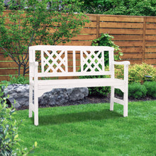 Carica l&#39;immagine nel visualizzatore di Gallery, Gardeon Wooden Garden Bench - 2 Seater Outdoor Lounge Chair - White