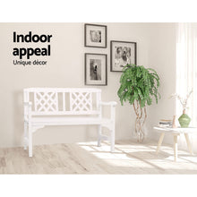 Laden Sie das Bild in den Galerie-Viewer, Gardeon Wooden Garden Bench - 2 Seater Outdoor Lounge Chair - White