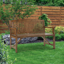 Cargar imagen en el visor de la galería, Wooden Garden Bench - Natural - Outdoor Furniture 3 Seater