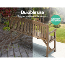 Laden Sie das Bild in den Galerie-Viewer, Wooden Garden Bench - Natural - Outdoor Furniture 3 Seater