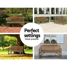 Load image into Gallery viewer, Wooden Garden Bench - Natural - Outdoor Furniture 3 Seater