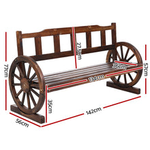 Cargar imagen en el visor de la galería, Garden Bench Wooden Wagon 3 Seat Outdoor Furniture - Charcoal
