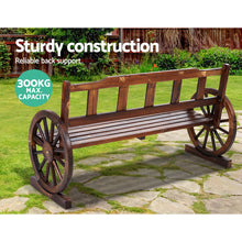 Load image into Gallery viewer, Garden Bench Wooden Wagon 3 Seat Outdoor Furniture - Charcoal