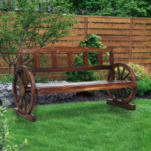 Laden Sie das Bild in den Galerie-Viewer, Garden Bench Wooden Wagon 3 Seat Outdoor Furniture - Charcoal