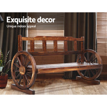 Carica l&#39;immagine nel visualizzatore di Gallery, Garden Bench Wooden Wagon 3 Seat Outdoor Furniture - Charcoal