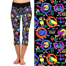 Load image into Gallery viewer, Ladies Hand-Painted Cartoon Bird Printed Capri Leggings