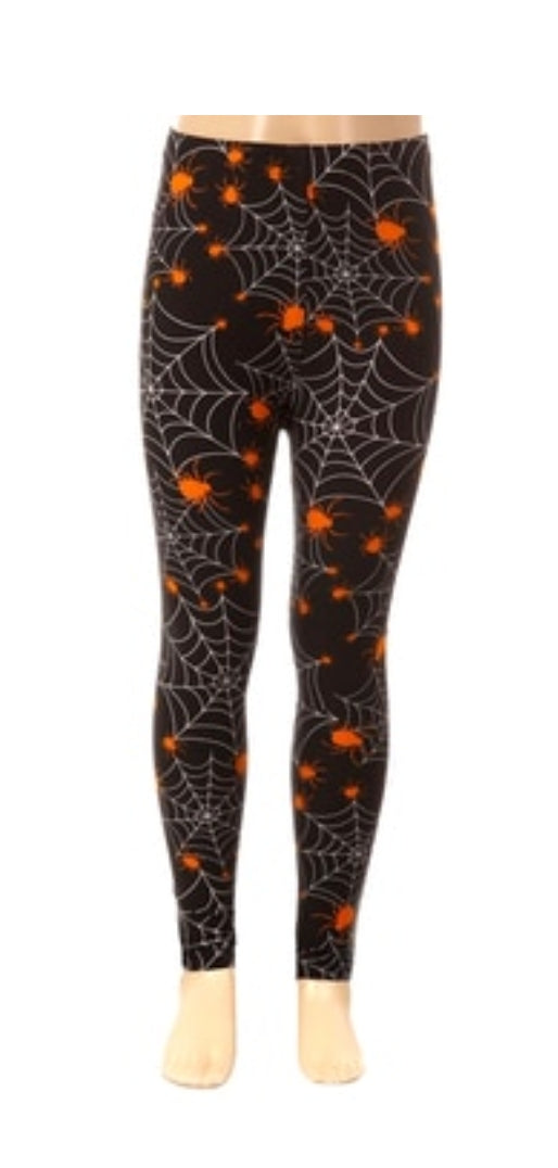 Kids Spider Web Halloween Leggings