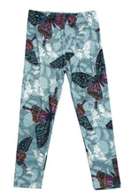 Load image into Gallery viewer, Kids Teal and Burgundy Butterfly Leggings