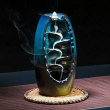 Cargar imagen en el visor de la galería, Mountain Waterfall Smoke Backflow Ceramic Incense Burner Cones Holder + 10 Cones