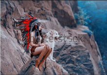 Cargar imagen en el visor de la galería, 2 Gorgeous Native Indian/Wolf Blankets