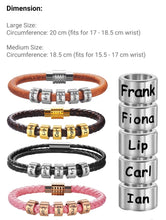 Charger l&#39;image dans la galerie, Unisex Customized Name Bracelets - Stainless Steel Beads - Genuine Leather