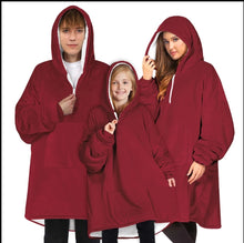 Cargar imagen en el visor de la galería, Oversized Assorted Printed Adults &amp; Kids Plush Sherpa Hoodies With Front Pockets