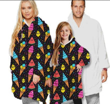 Load image into Gallery viewer, Oversized Assorted Printed Adults &amp; Kids Plush Sherpa Hoodies With Front Pockets