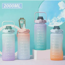 Carica l&#39;immagine nel visualizzatore di Gallery, 2L Water Bottle Motivational Drink Flask With Time Markings BPA Free For Sports Or Gym