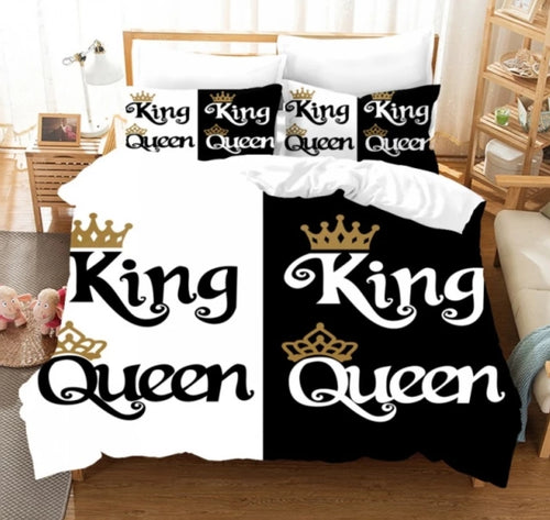 King/Queen Black & White King Size Quilt Cover Sets