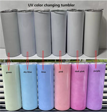 Load image into Gallery viewer, UV Colour Changing Skinny Tumbler - 20oz