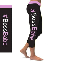 Laden Sie das Bild in den Galerie-Viewer, Womens #BOSSBabe Galaxy Black Leggings