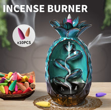Cargar imagen en el visor de la galería, Mountain Waterfall Smoke Backflow Ceramic Incense Burner Cones Holder + 10 Cones