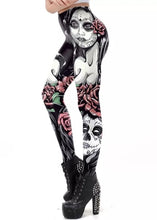 Cargar imagen en el visor de la galería, Casual Gothic Skull Head Printed Camouflage Leggings