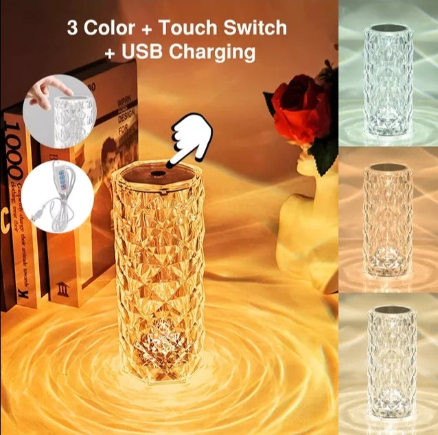 LED Crystal Look Colour Changing Table Lamps