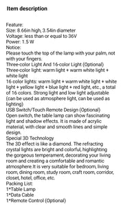 LED Crystal Look Colour Changing Table Lamps