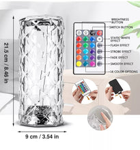 Laden Sie das Bild in den Galerie-Viewer, LED Crystal Look Colour Changing Table Lamps