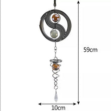 Charger l&#39;image dans la galerie, NEW Indoor/Outdoor Yinyang Wind Chime With Crystal Balls Pendant Feature