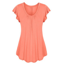 Load image into Gallery viewer, Ladies Summer Ruffled Solid Coloured Tunic/Blouses