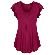 Load image into Gallery viewer, Ladies Summer Ruffled Solid Coloured Tunic/Blouses