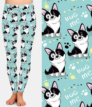 Cargar imagen en el visor de la galería, Womens Cute Cartoon Dog Brushed Leggings