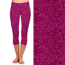 Cargar imagen en el visor de la galería, Womens 3D Glitter Look Galaxy Printed Capri Leggings