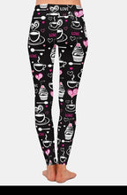 Charger l&#39;image dans la galerie, Womens 3D Black Coffee Patterned Leggings