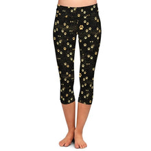 Load image into Gallery viewer, Ladies Golden Dog Paws Printed Capri Leggings