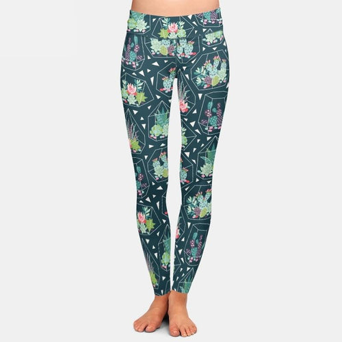 Ladies 3D Cactus Printed Leggings