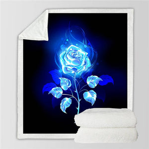 Gorgeous Colourful Roses Sherpa 3D Throw Blankets