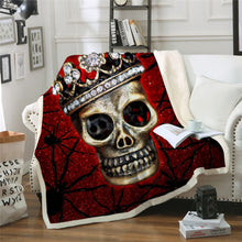 Load image into Gallery viewer, Sugar Skull Collection Sherpa Fleece Blankets