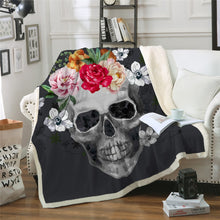 Carica l&#39;immagine nel visualizzatore di Gallery, Sugar Skull Collection Sherpa Fleece Blankets