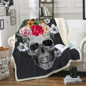 Sugar Skull Collection Sherpa Fleece Blankets