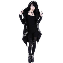 Load image into Gallery viewer, Gothic Punk Black Long Womens Printed Hoodies