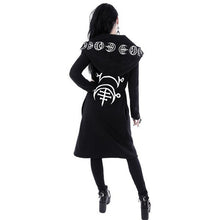 Load image into Gallery viewer, Gothic Punk Black Long Womens Printed Hoodies