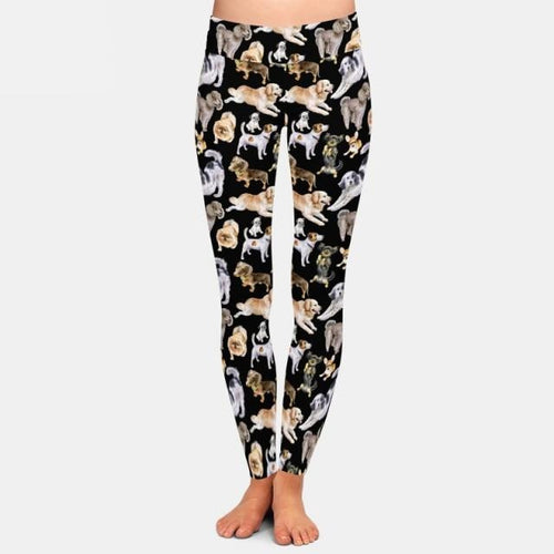 Womens Fashion Cartoon Dogs Printed Leggings