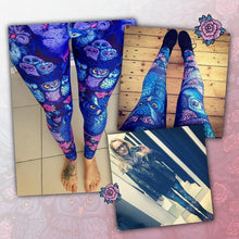 Cargar imagen en el visor de la galería, Lovely Blue Owl Printed Ladies Fitness Leggings