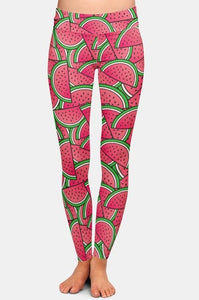 Womens AHH-MAZ-ING Summer 3D Watermelon Printed Leggings