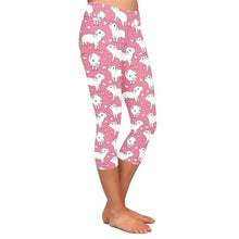 Laden Sie das Bild in den Galerie-Viewer, Ladies Cute Cartoon Pig Printed Pink Capri Leggings