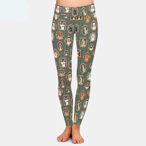 Ladies Assorted Dog Printed High Waist Leggings