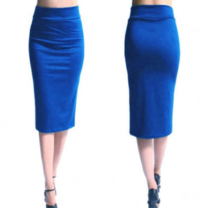 Womens Bodycon Solid Colour Casual/Office Stretch Pencil Skirts