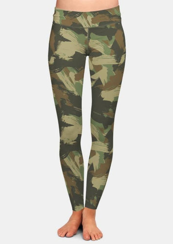 Womens 3D Camo Graffiti Patterned Leggings