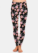 Charger l&#39;image dans la galerie, Womens Fashion Bicycles With Assorted Foods Leggings